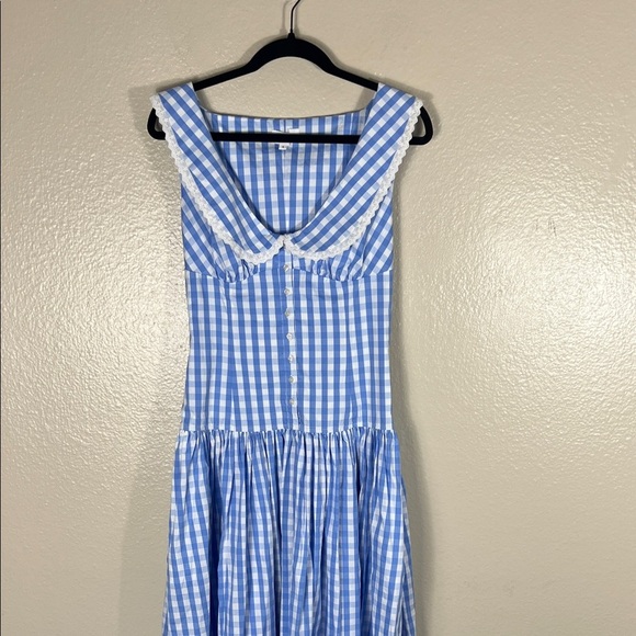 LPA Dresses & Skirts - LPA Brigette Midi Dress in Dark Blue Gingham